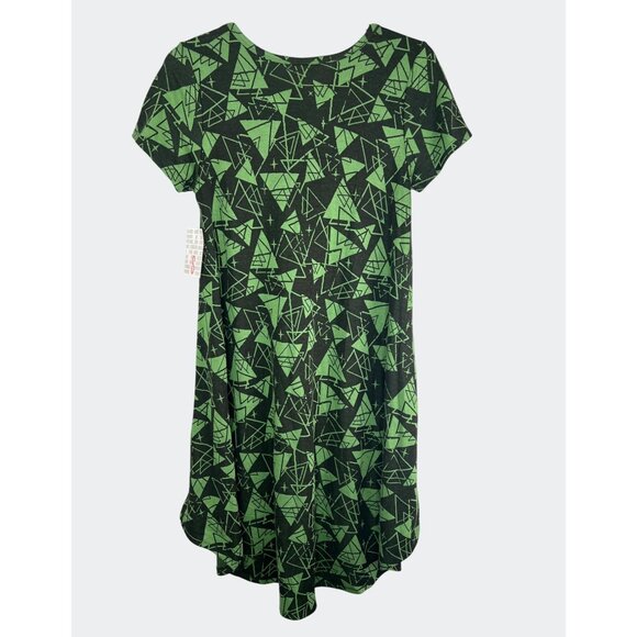 Lularoe Carly Geometric Print Green & Black Short Sleeve Dress Small - Picture 6 of 14